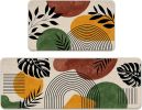Boho Kitchen Rugs Set of 2, Bohemian Abstract Sun Rainbow Plant Floor Mats Home Decor