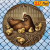 CIFbuy 1pc 2D Flat Round Sign Hen And Chick, "" Design 7.87x, inch Outdoor Decor for Kitchen Study Easter GiftTikTok, ikTok