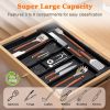 Large Utensil Drawer Organizer Expandable Silverware Organizer for Kitchen Drawer Adjustable Cooking Utensil Holder Cutlery Flatware Tray Spatula Tool