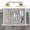 Extra Large Expandable Silverware Organizer, BPA-Free Food-Safe Cutlery Flatware Organizer, Kitchen Utensil Drawer Organizer