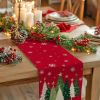 Christmas Table Runner 13x72 Inch, Xmas Trees Snowflakes Holiday Decorative Farmhouse Table Decoration for Kitchen Dinning
