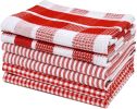 Cotton Dish Towels for Drying Dishes - 6 Pack Soft Absorbent Kitchen Dish Cloths for Drying Dishes, Multi Purpose Kitchen Towel for Cleaning & Drying
