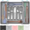 Extra Large Expandable Silverware Organizer, BPA-Free Food-Safe Cutlery Flatware Organizer, Kitchen Utensil Drawer Organizer