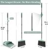 Broom and Dustpan Set for Home, Dust pan with Long Handle, Broom with Dustpan Combo Set