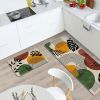 Boho Kitchen Rugs Set of 2, Bohemian Abstract Sun Rainbow Plant Floor Mats Home Decor