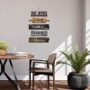Kitchen Wall Decor Bless the Food Before Us Dining Room Wall Decor - Farmhouse Wall Art For Kitchen Dining Room- Wooden Rustic 5pcs Roped Sign 12x18 I