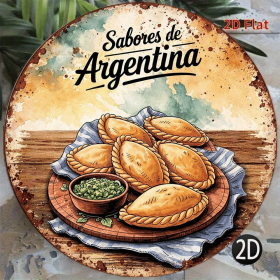 CIFbuy 1pc Argentinian Empanada Wall Decor, "" pc Argentinian Empanada Wall Decor, Empanada Wall Decor, Vintage Spanish Round Plaque SignTikTok