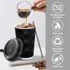 16 oz Disposable Coffee Cups with Lids, 50 Pack Insulated Hot Cups To Go Paper Coffee Cups with Lids and Straws
