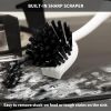 Dish Brush with Handle, 2 Pack Scrub Brushes with Built-in Scraper for Cleaning Kitchen, Pots, Pans and Sink, Scrubber Washing Tools, Black