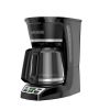 12-Cup Drip Coffee Maker with Custom Brew Strength, Black