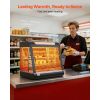 3-Tier Commercial Food Warmer Display, 1200W Food Display Warmer with LED Light, Top Storage and Adjustable Shelves, 86-185 Fahrenheit Steam Heating