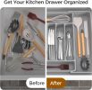 Extra Large Expandable Silverware Organizer, BPA-Free Food-Safe Cutlery Flatware Organizer, Kitchen Utensil Drawer Organizer