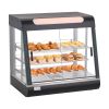 3-Tier Commercial Food Warmer Display, 1200W Food Display Warmer with LED Light, Top Storage and Adjustable Shelves, 86-185 Fahrenheit Steam Heating