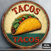 CIFbuy 1pc 8x8 Inch 2D Flat Round Sign, "" Flat Round Sign, Sign, Vintage Tacos Mexican Corn Tortilla Food PlaqueTikTok, , temu Self-pickup Logiaqics