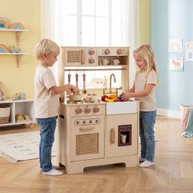 Chef Pretend Play Kitchen for Kids with Realistic Lights and Sounds
