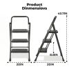 3-Step Ladder, Foldable Step Stool with Safety Lock, Anti-Slip Pedal, 300lbs Capacity
