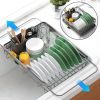 Dish Drying Rack for Kitchen Counter, Stainless Steel Sink Organization and Storage Essentials with Cutlery Holder, Home and Appartment Decor