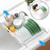 Dish Drying Rack for Kitchen Counter, Stainless Steel Sink Organization and Storage Essentials with Cutlery Holder, Home and Appartment Decor