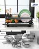 Dish Drying Rack for Kitchen Counter, Stainless Steel Sink Organization and Storage Essentials with Cutlery Holder, Home and Appartment Decor