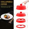 Collapsible Microwave Splatter Cover, Glass Silicone Foldable Microwave Lid for Food, 10.8 Inch Grease Splatter Guard for Pots, Pans & Bowls