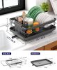 Dish Drying Rack for Kitchen Counter, Stainless Steel Sink Organization and Storage Essentials with Cutlery Holder, Home and Appartment Decor